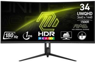 MSI 86.36 cm (34 inch) Curved UWQHD VA Panel with AI Vision Technology, 1500R Curvature, 119% SRGB, HD...