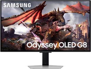 Samsung Odyssey G8 81.28 cm (32 inch) 4K Ultra HD OLED Panel with AI Powered, Smart TV Apps Support, NVIDIA G-Sync,� DP, HDMI, USB Hub, Height/Tilt/Pivot Adjustable Stand Monitor (LS32DG800SWXXL)