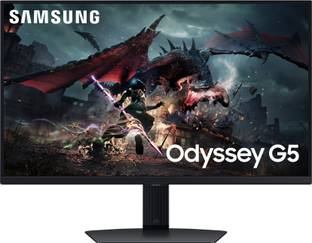 Samsung Odyssey G5 80.1 cm (32 inch) Quad HD LED Backlit IPS Panel with VESA DisplayHDR400 Support, DP, HDMI, Headphone Jack, Height/Tilt/Swivel/Pivot Adjustable Stand Gaming Monitor (LS32DG500EWXXL)