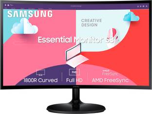 SAMSUNG 68.58 cm (27 inch) Curved Full HD VA Panel with 1800R Curvature, HDMI, Audio Ports, Flicker Free, Slim Design Monitor (LS27C360EAWXXL/LS27C366EAWXXL)