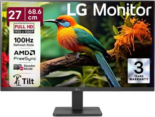 LG 68.58 cm (27 inch) Full HD IPS Panel with 3-Side Borderless Display,Tilt-able Stand, Black Stabiliz...