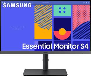 SAMSUNG S4 60.96 cm (24 inch) Full HD IPS Panel with Eye Saver Mode, Flicker Free, Height Adjustable Stand, Borderless Display Monitor (LS24C430GAWXXL)