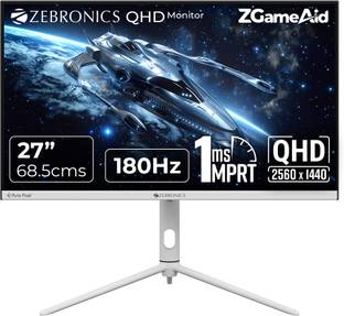 ZEBRONICS 68.58 cm (27 inch) Quad HD VA Panel with 300 Nits Brightness, HDR10, 99% sRGB, 93% DCI-P3, 2...