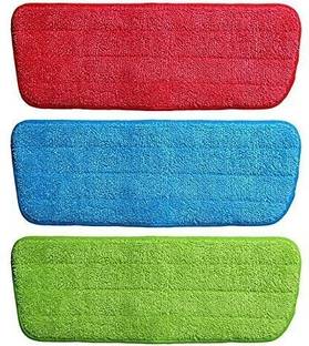 KARTUNBOX Microfiber Spray Mop Replacement Head Pads - Set of 3 (Multicolor) Mop Rod