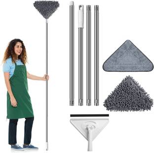 Deoxys Wall Mop Wall Cleaner with Long Handle,Microfiber Dust Mop? Pole 44" to 76" Wet & Dry Mop
