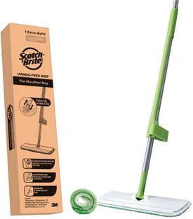 Scotch-Brite Hands-Free Microfiber Flat mop (with 1 Extra Refill ) Flat Mop