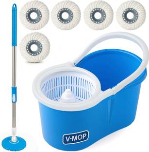 V-MOP Classic Magic Dry Bucket Mop With 5 Refill Mop Set