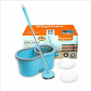 klyntec Ultra Smart 2-in-1 Spin Mop (Plastic Wringer) with 360° Rotating Head Mop Set