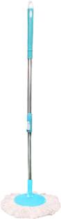 Pranay's Kleanup Eco Spin Mop Rod Stick with 360 Head Steel Rod 1 Microfiber Refill Pocha-Wet&Dry Mop