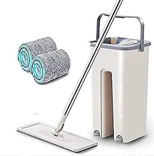 wishku Flexible Flat Floor Mop with Bucket Wet & Dry Mop