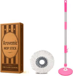 arovemic Tile & Marble Floor Mop Stick | 360° Rotation | Easy Grip String Mop