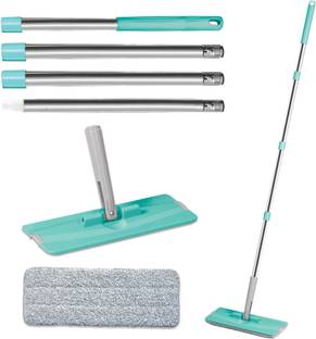 Spotzero by Milton Sterling Flat Mop Spares Set Handle with Microfibers Refill and Head Flat Mop