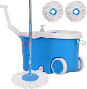 VAULT BHARAT Spin Floor Cleaning Easy Bucket | V58+V8 Rod+3 Refills Mop Set