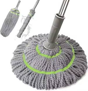 Zuuluzrs Twist Mop, Microfiber Twisting Mop, Stainless Steel Handle Wet & Dry Mop Wet & Dry Mop