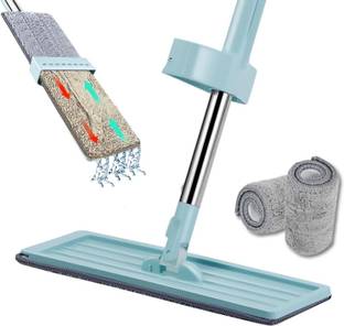V2H 360° Squeeze Flat Mop for Home Cleaning with Stainless-Steel Handle Flat Mop