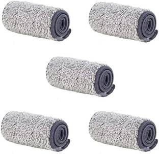 JAAMSO ROYALS Two Way Lock Mop Cloth Floor Cleaning, Reusable Washable (Set of 5, 38CM X 12CM) Refill