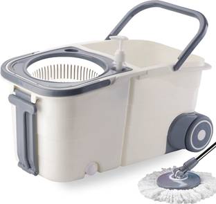 V-MOP Premium Double Twin Bucket Wheel Mop Set (( 6 Months Warranty on Rod Set ))1 Wet & Dry Mop