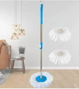 ROZANA Spin Mop-Rod Stick, Mop Head And 2 Refill - Wet&Dry Floor 360 Mops Pocha Mop Rod