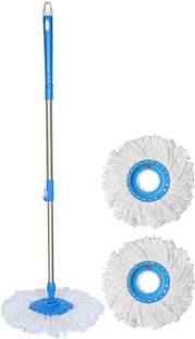 VAULT BHARAT Spin Mop Stick Rod Only | Floor Clean Stick with 3 refill | Extendable Handle Mop Rod