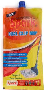 Spark International Dual Clip Mop | 100% Pure Cotton | Stainless Steel Handle | Easy Floor Cleaning Mop Set