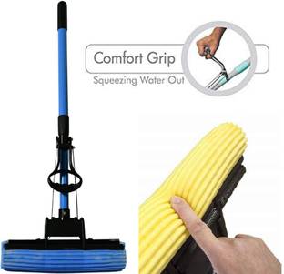 TERAAZ Adjustable Handle PVA Mop for Wet & Dry Floor Cleaning, Tile & Laminate Mop Set