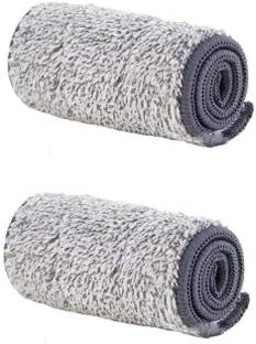Freshome Pack Of 2 Small Flat Microfiber Mop Refill Pad Floor Cleaning 1 Way Lock 32x12CM Flat Mop