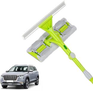 Dhvyant Mart 2 in 1 Glass Wiper Window Cleaner Brush for Kitchen Bathroom Glass Cleaner Wet & Dry Mop