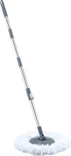 Primeway Rotating Spin Mop Handle Rod Set with Disc and 1 Refill String Mop