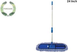pure and me Dry Mop (24 inch) For Cleaning And dusting long handle(Full Set) Wet & Dry Mop