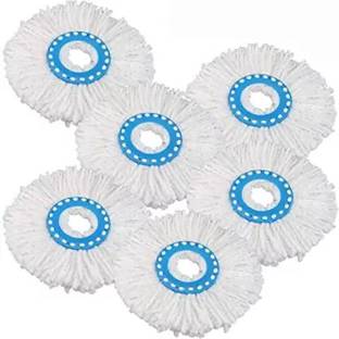GOSHIV white and blue microfiber Mop Refill pack of 6 Refill Refill