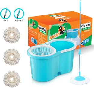 Pranay's Kleanup Amazing Smart Easy To Clean Floor Magic Bucket 2 Absorbers, Floor , Wet and Dry Mop Set