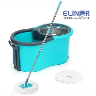 ELINOR Amazing Smart Easy To Clean Floor Magic Bucket 2 Absorbers,Wet and Dry Mop Set