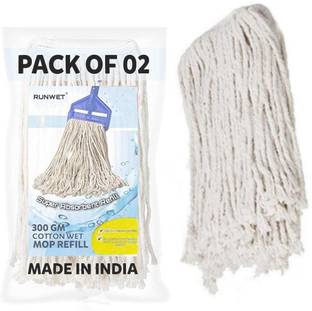 Diem Wet Cotton Mop Refill for Floor Cleaning | High absorbency | 300gm | White | Refill