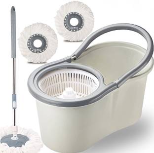 V-MOP Premium Smart 360° Spin Mop Bucket Set with 2 Super Microfiber Refill Wet & Dry Mop