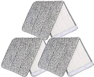 V2H Two Way Lock Mop cloth For Small Bucket Mop( 32CM X 12CM, Pack of 3 Mop Cloth) Microfibre Wet and Dry Brush