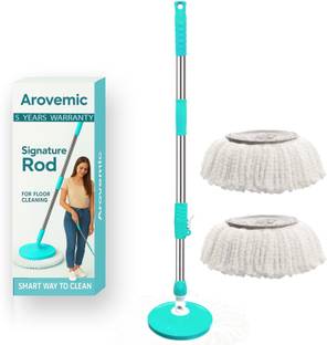 arovemic premium Clean mop big mop stick rod set ( 2 Refill )(( 5 Years Warranty)) Mop Rod