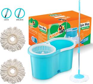 Pranay's Kleanup Spin Mop, Mop Bucket, Pocha, 360 Magic Mop, 2 Refill for Wet-Dry Floor Cleaning Mop Set