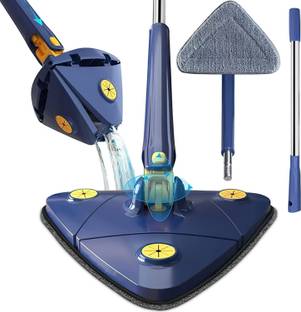 IKONEXX 360° Rotatable Adjustable Triangle Cleaning Mop with Stainless Steel Long Handle Wet & Dry Mop