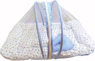 Growing Steps Cotton Kids Polyester Kids Mosquito Net with Play Gym and Baby Bedding Set (Blue) Mosquito Net Mosquito Net