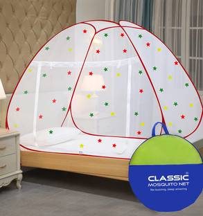 Classic Mosquito Net (LBH- 200*120*130 cms) Foldable Net for Single Bed Polyester Washable Adults Mosquito Net