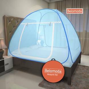 BELOMODA Polyester Adults Washable 6.5x6.5 Feet Premium Double Bed Machardani, Strong and Foldable, King Size Mosquito Net