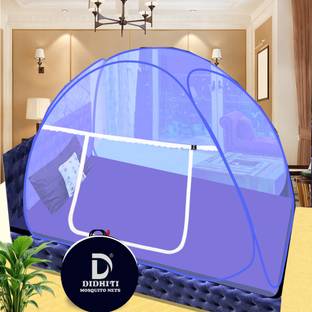 didhiti Polyester Adults Washable steel pipe connector for mosquito net stand machhardani Single size bed mosquito Mosquito Net