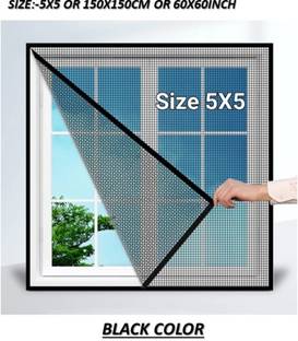 BLEMY HDPE - High Density Poly Ethylene Adults Washable FLIPKART/BL/WINDOW/5X5SIZE/BLACKCOLOUR/_23 Mosquito Net