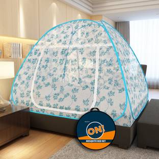 Supreme On Leaf Printed Premium Machardani, Strong & Durable, 30 GSM, Foldable Polyester Washable Adults Mosquito Net