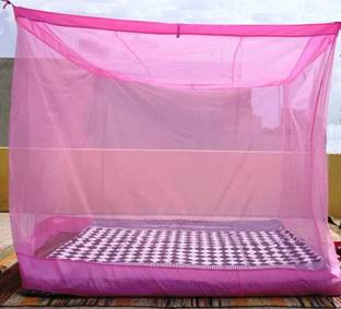 raj enterprises 7X7 feet Polynet Hanging Mosquito Net Nylon Washable Adults Mosquito Net