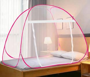 MOM SKIN SOLUTIONS 30GSM Strong Premium/Large Pro Foldable Net/Corrosion Resistant/Pvc Coated Steel Polyester Washable Adults Mosquito Net