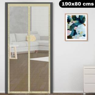 Classic Mosquito Net Fibre Adults Washable (190 cm X 80 cm)Magnetic Screen Door Net with Full Frame Hook&Loop Mosquito Net