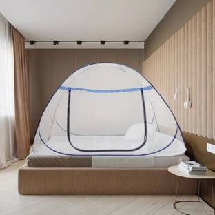 Maharani Nylon Adults Washable Light Blue Mosquito Net Tent based With Heavy Bag Mosquito Net
