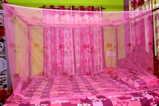 qrs desiner mosquito net for double bed/single bed/machardani/masari/{6ft-7ft} Cotton Washable Adults Mosquito Net