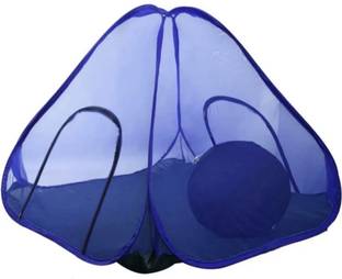 Gehloth Enterprises Polyester Adults Washable Royal blue double bed Mosquito Net
